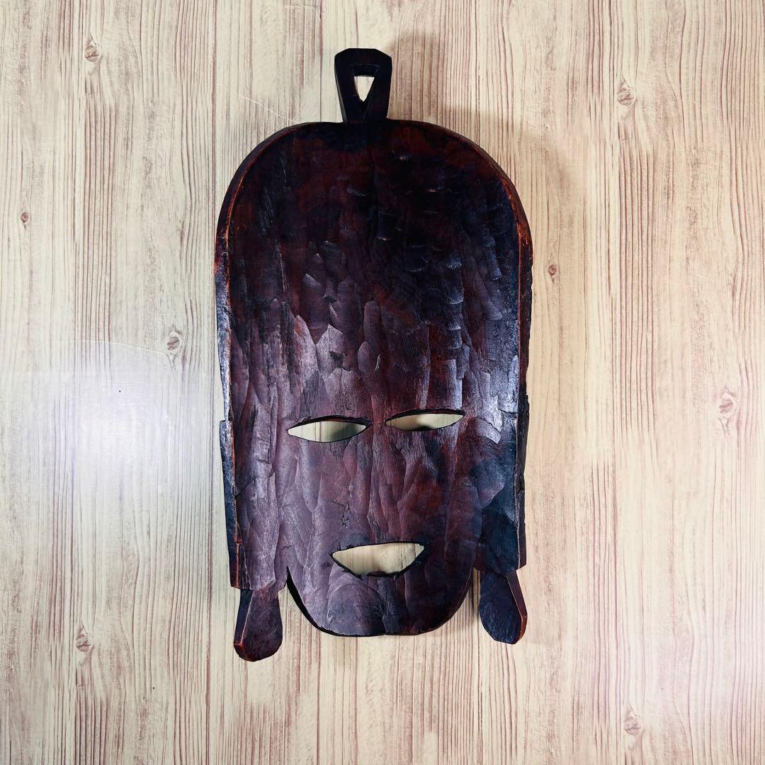 木彫り お面 アンティーク 民族 インディアン ヴィンテージ マスク