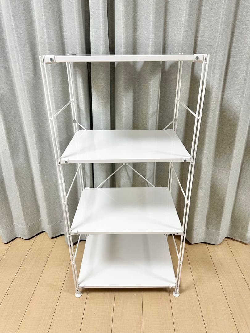 無印良品 スチールユニットシェルフ・スチール棚セット・中・ライトグレー スチールユニットシェルフ・スチール棚セット・ワイド・小・ライト