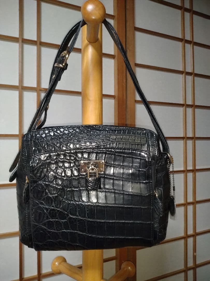 三宝 クロコダイルショルダーバック JRA認定 コッコクリスタ−ロ 鞄