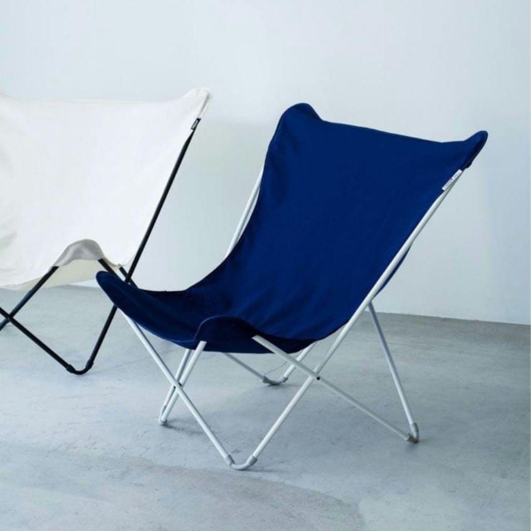 used ラフマ&ロンハーマン　バタフライチェア　ネイビー LAFUMA バタフライチェア アウトドア 折りたたみ リラックス 携帯