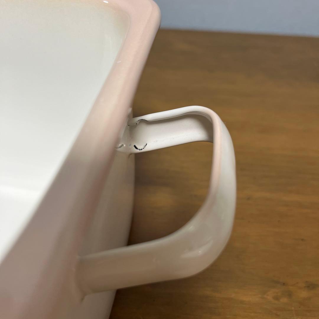 イマン ポワージュピンク 角ストッカー ホーロー キッチン・食器