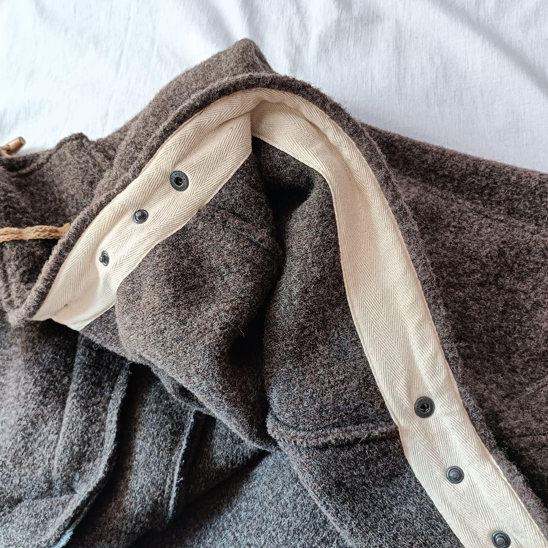 ダッフルコート【NEW ENGLAND】 ウールコート ブラウン 麻