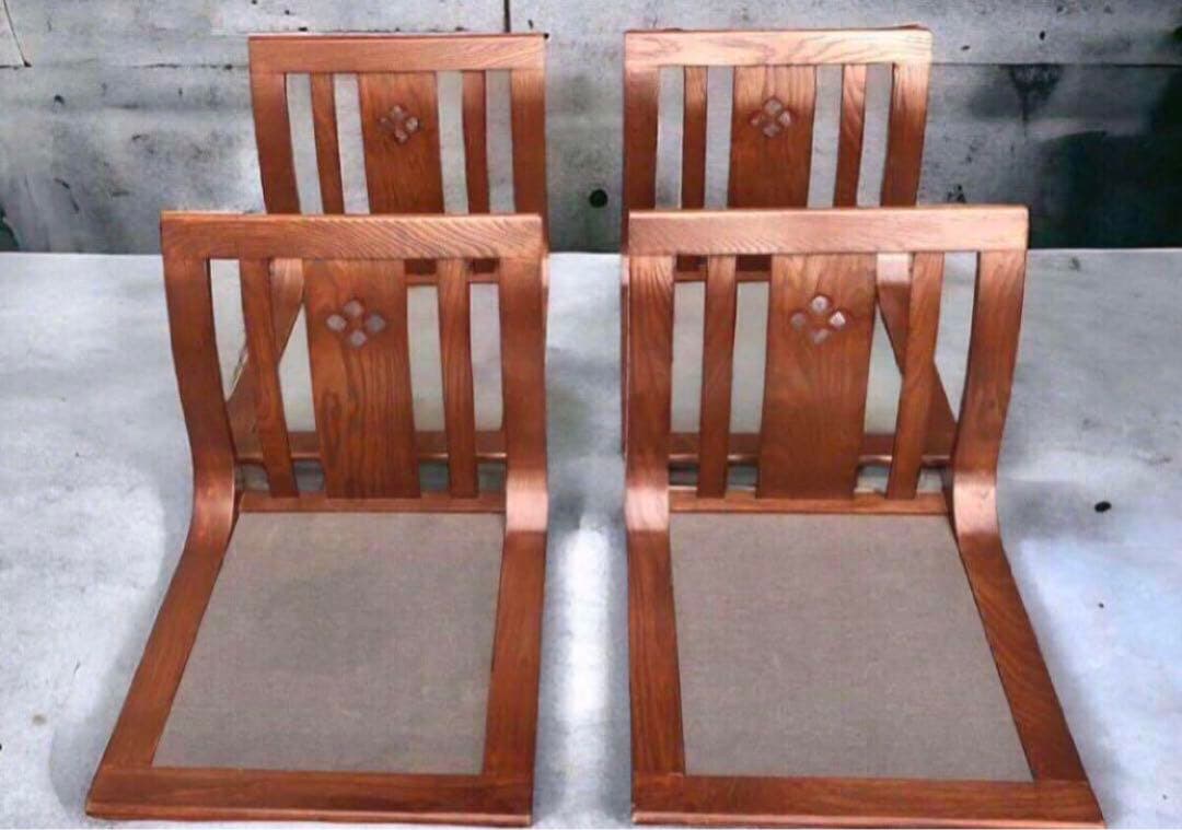 hikari 光製作所 曲木 座椅子 4脚セット/モダン 昭和レトロ 椅子