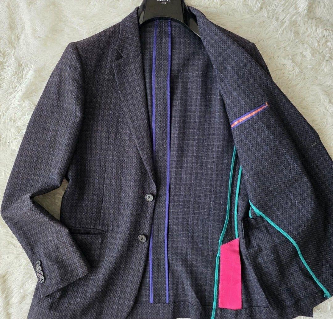 【美品/L】ポールスミス テーラードジャケット ウール100% アンコン 濃紺 Paul Smith（ポール・スミス） ジャケット テーラードジャケット