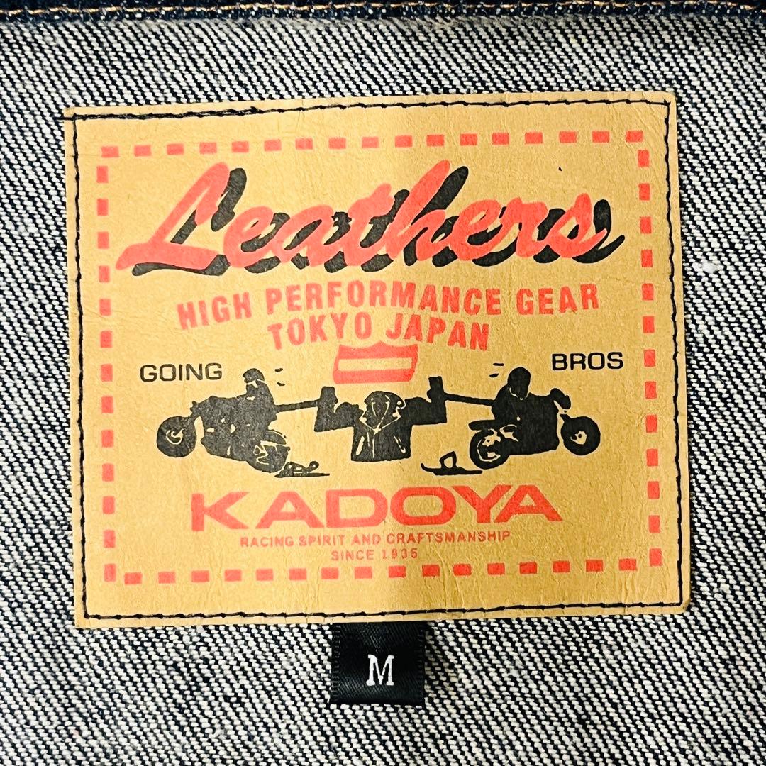 未使用】KADOYA カドヤ デニムベスト Gベスト レザー Mサイズ 極美品