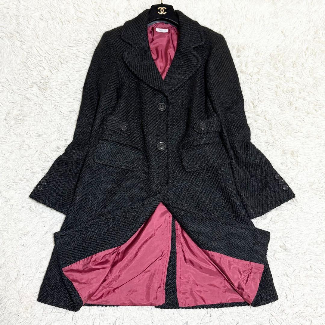 ツイード✨マックスマーラ &co ロングコート ラナウール ブラック 38