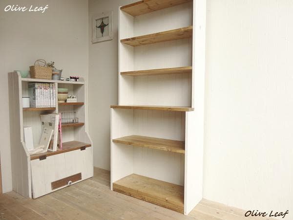 サイズ、デザインオーダー可！6段カップボードW64シャビーホワイト●受注製作 オーダー家具・カップボード食器棚／関西・大阪oguma・オーダー家具＋