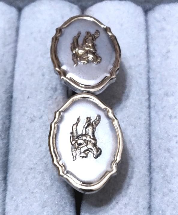 バーバリー 馬上の騎士 SILVER925K14GF カフス C1968