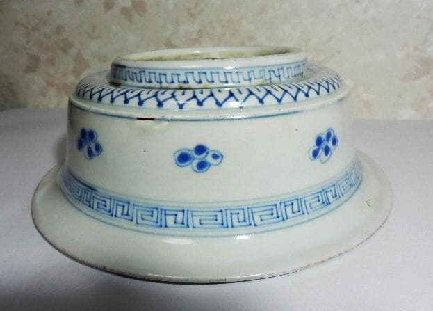 古伊万里染付山水図大鉢 裏印「乾」（概数 D22cm、H8cm