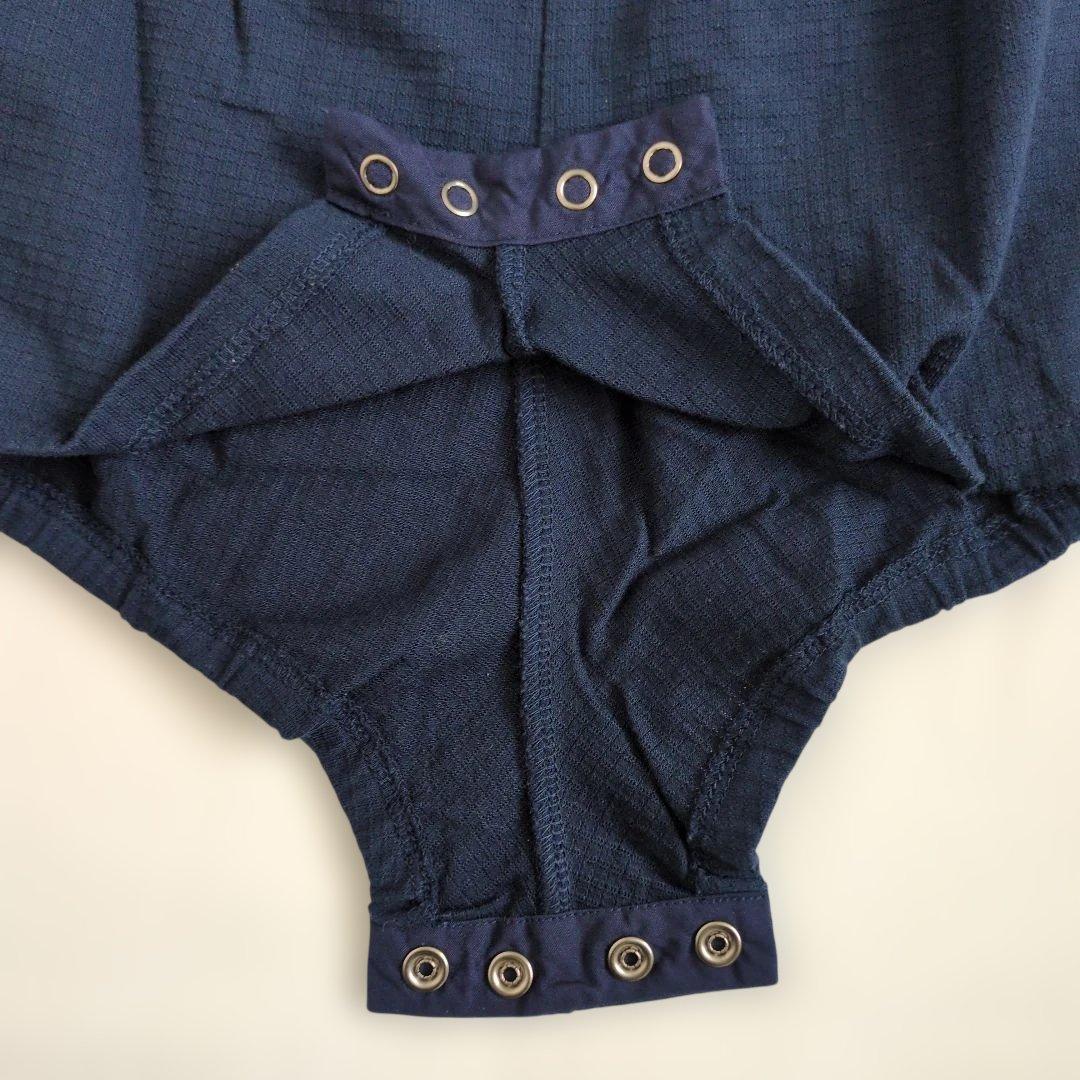 ファミリア 80 ネイビー ブルマ サロペット ロンパース 刺繍 ヨット 魚