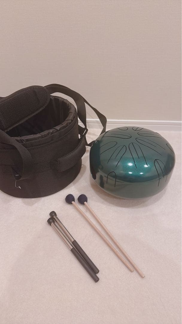 さざなみドラム(小型) グリーン　A=432Hz マレット、ケース付き さざなみドラム(小型) グリーン A=432Hz マレット、ケース付き 憧れの
