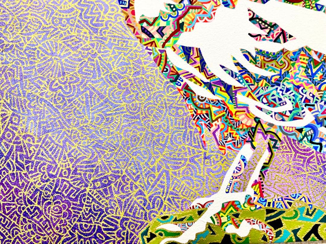 値下げ 原画 カラス 鳥 動物画 絵画 アクリル画 現代アート 細密画 一点物