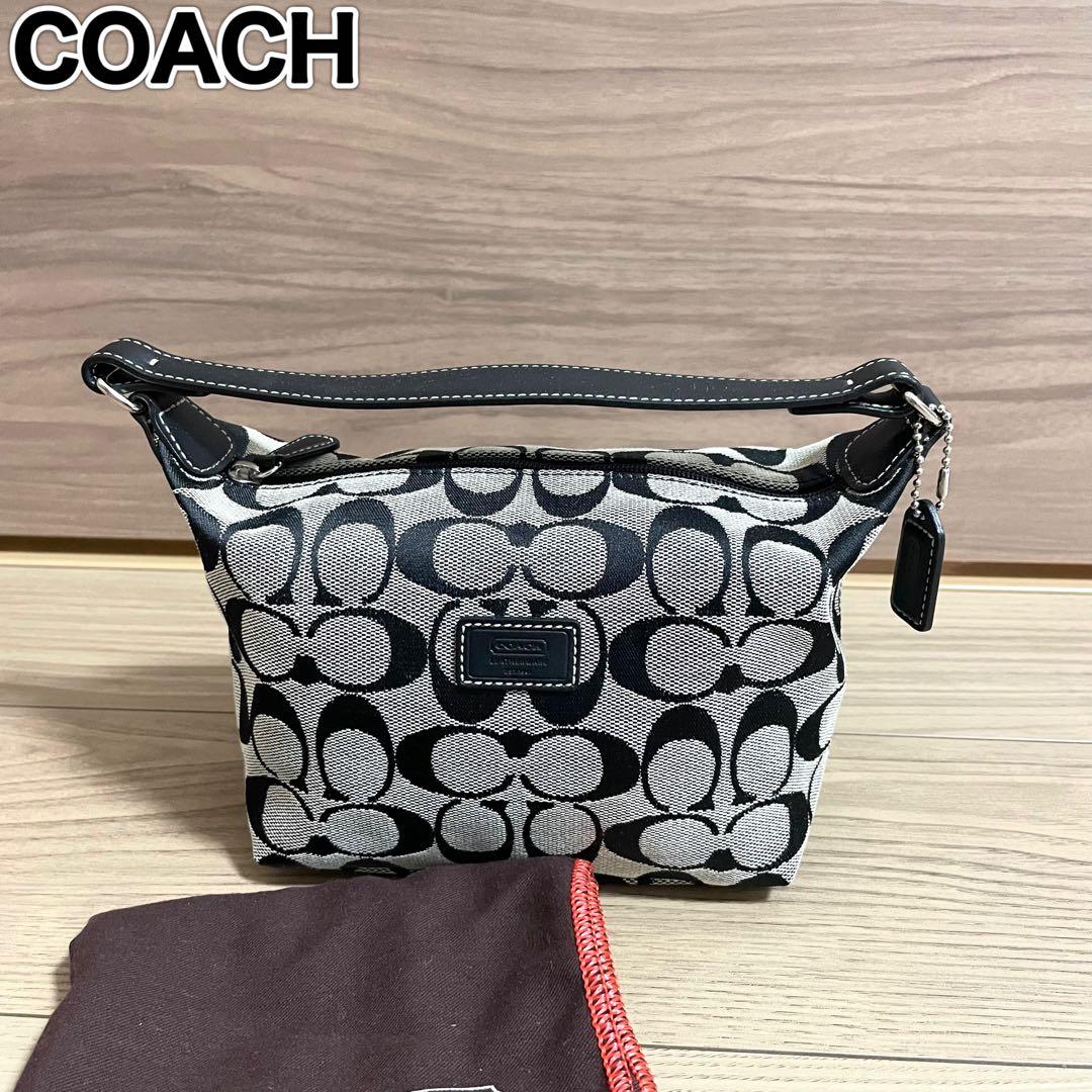 未使用/コーチ　アクセサリーポーチ　シグネチャー　ブラック　キャンバス　レザー 楽天市場】コーチ アクセサリーポーチの通販
