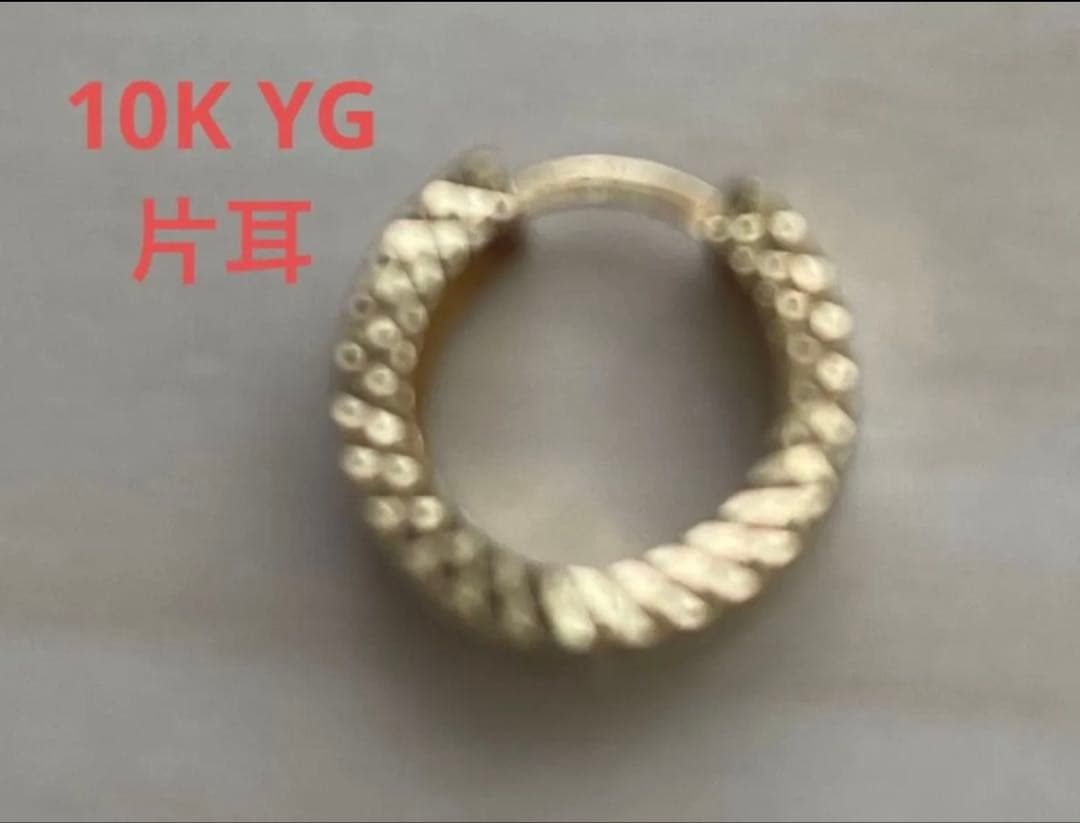 幅広 10K YG ダイヤモンドカット フープピアス 片耳 楽天市場】ピアス 片耳 メンズ フープピアス 中折れ リングピアス 10k