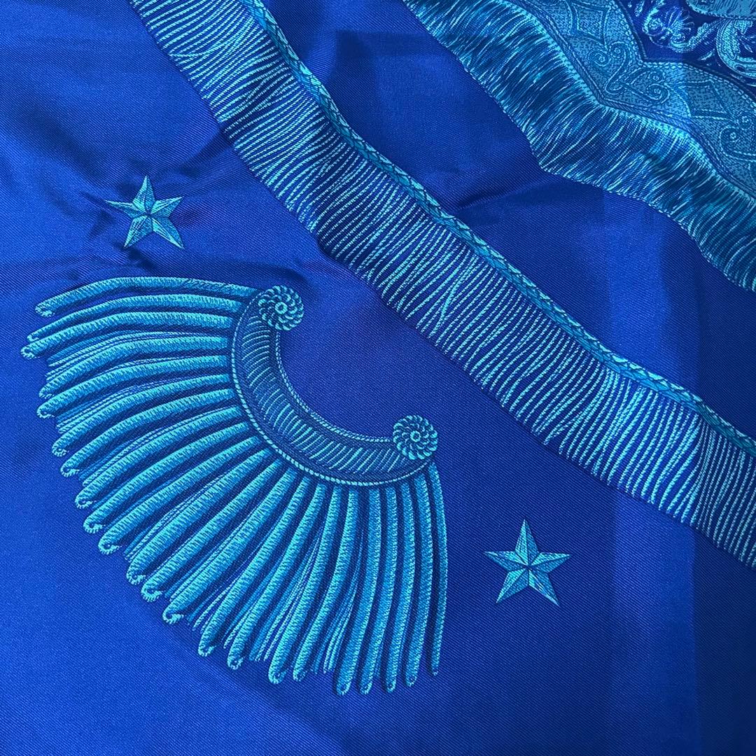 HERMES PARIS 大判スカーフ \"アトランティス\" シルク OCEAN