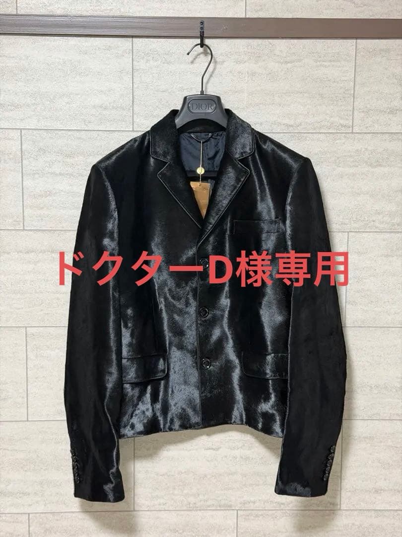 トムフォード期　レザーハラコテーラードジャケット　タグ付 TOM FORD (トムフォード) PRINTED CROC ZIP BIKER (プリンテッド