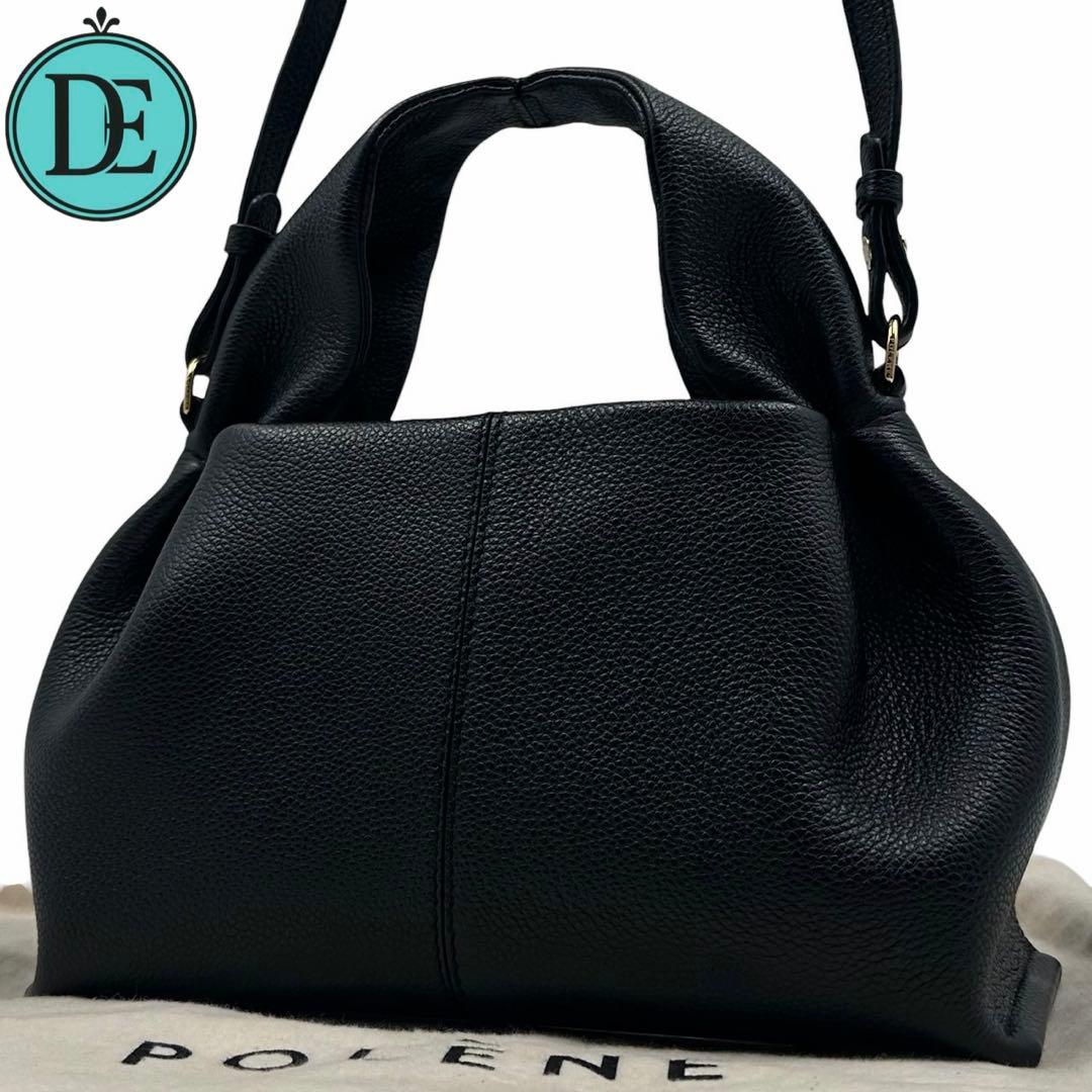 美品 POLENE Numéro Neuf ハンドバッグ 2way レザー 黒 Polène | Bag - Numéro Neuf - Textured Black – Polène EU