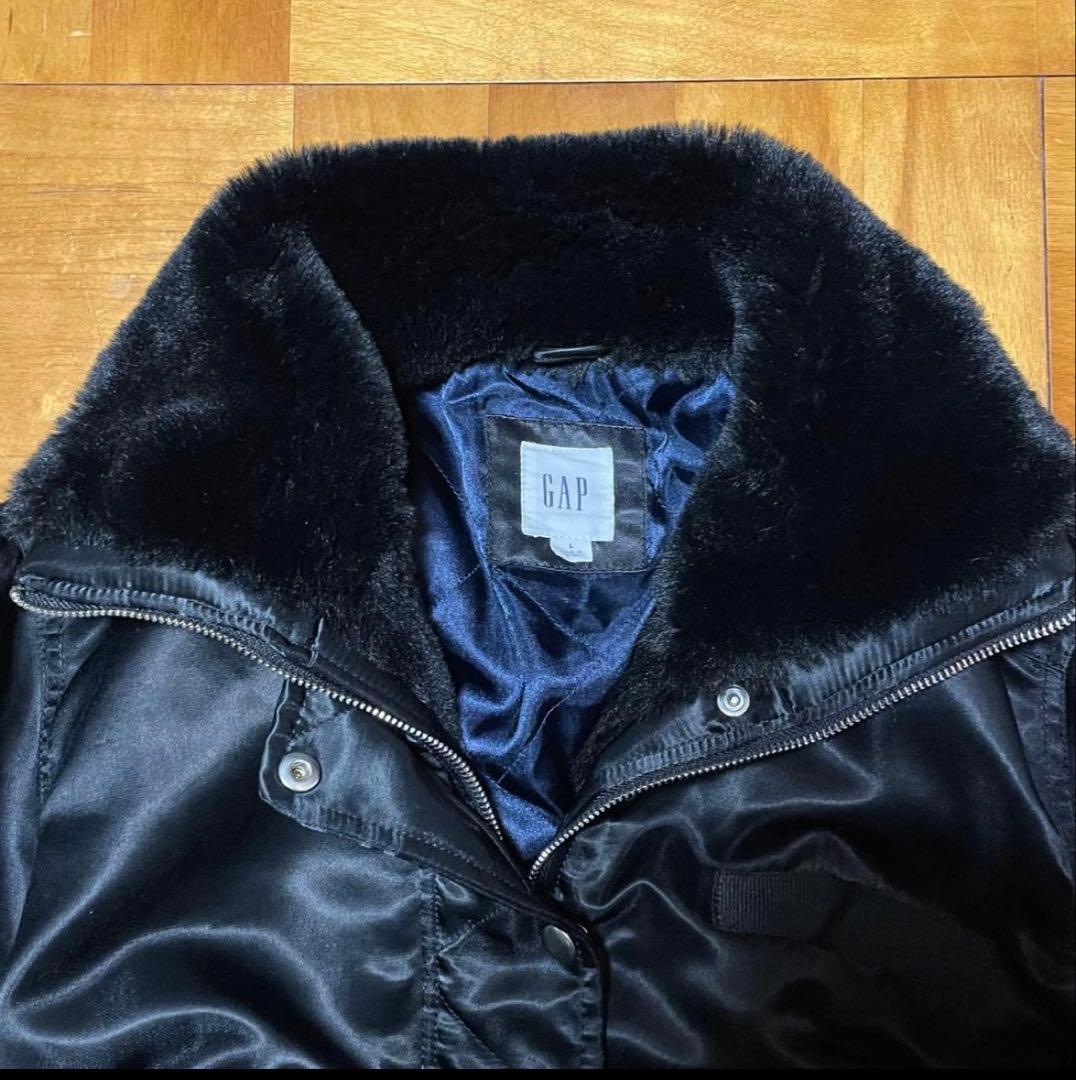 希少】00s GAP / fur bomber jacket MA1 光沢 - メルカリ