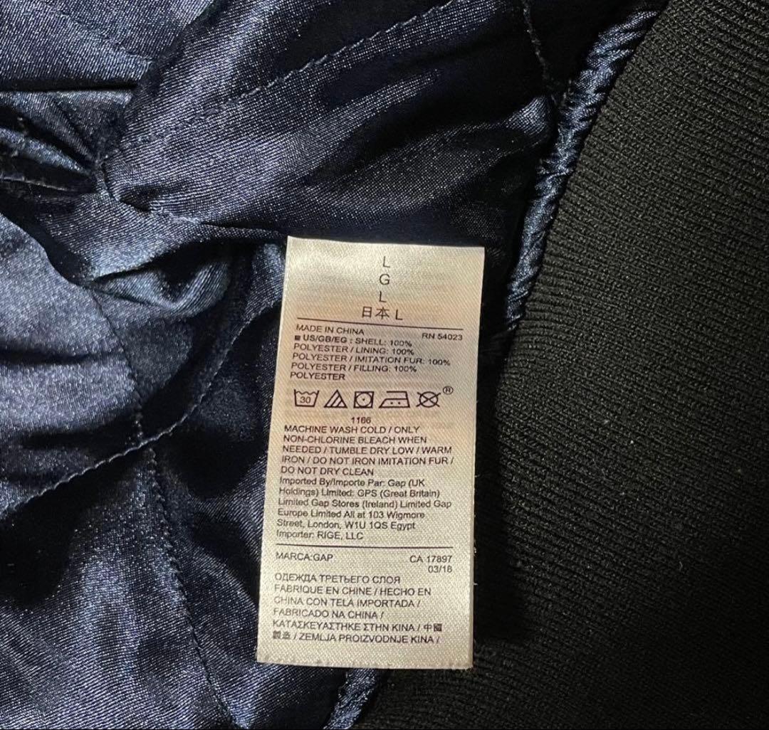 希少】00s GAP / fur bomber jacket MA1 光沢 - メルカリ