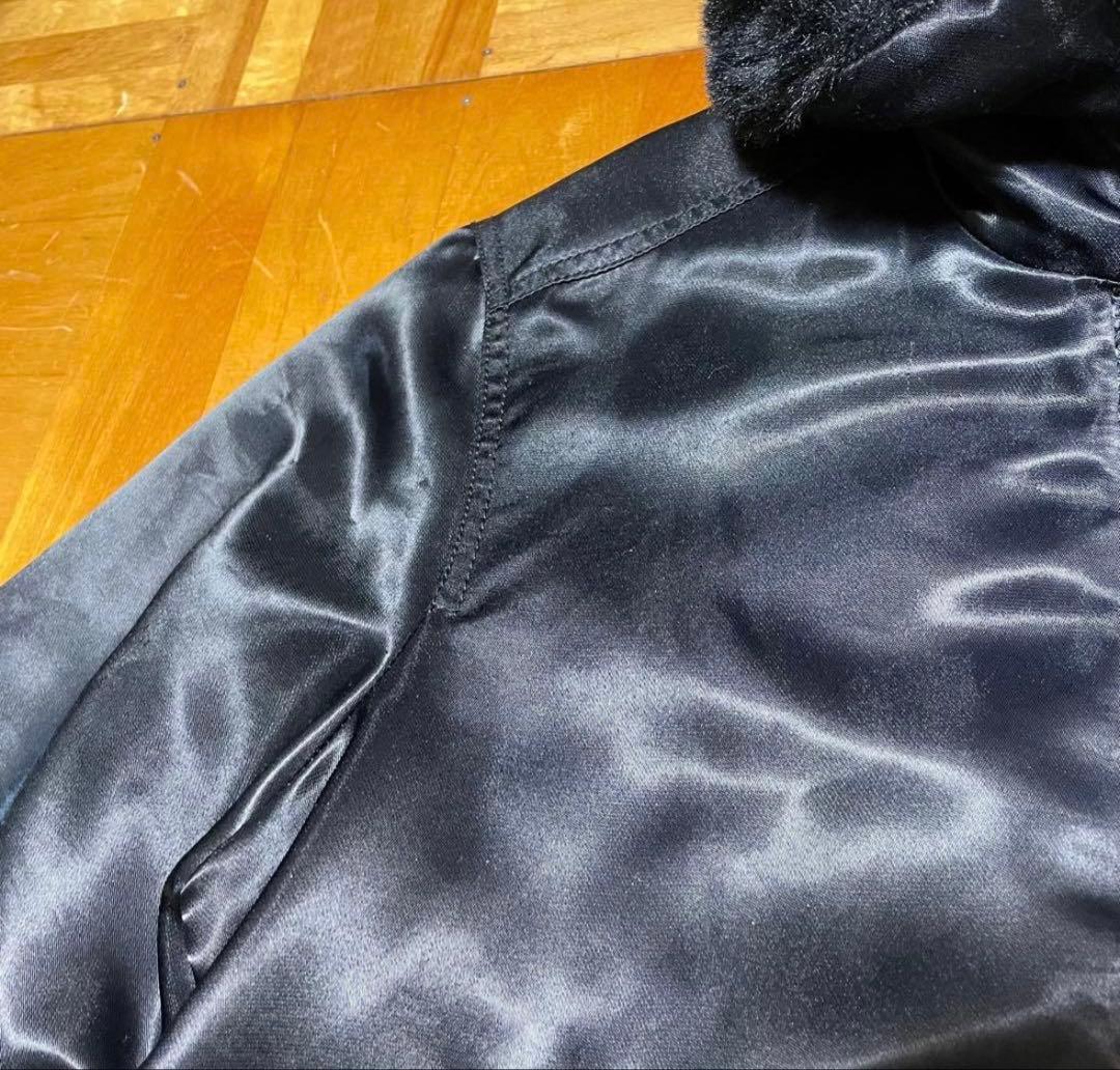 希少】00s GAP / fur bomber jacket MA1 光沢 - メルカリ