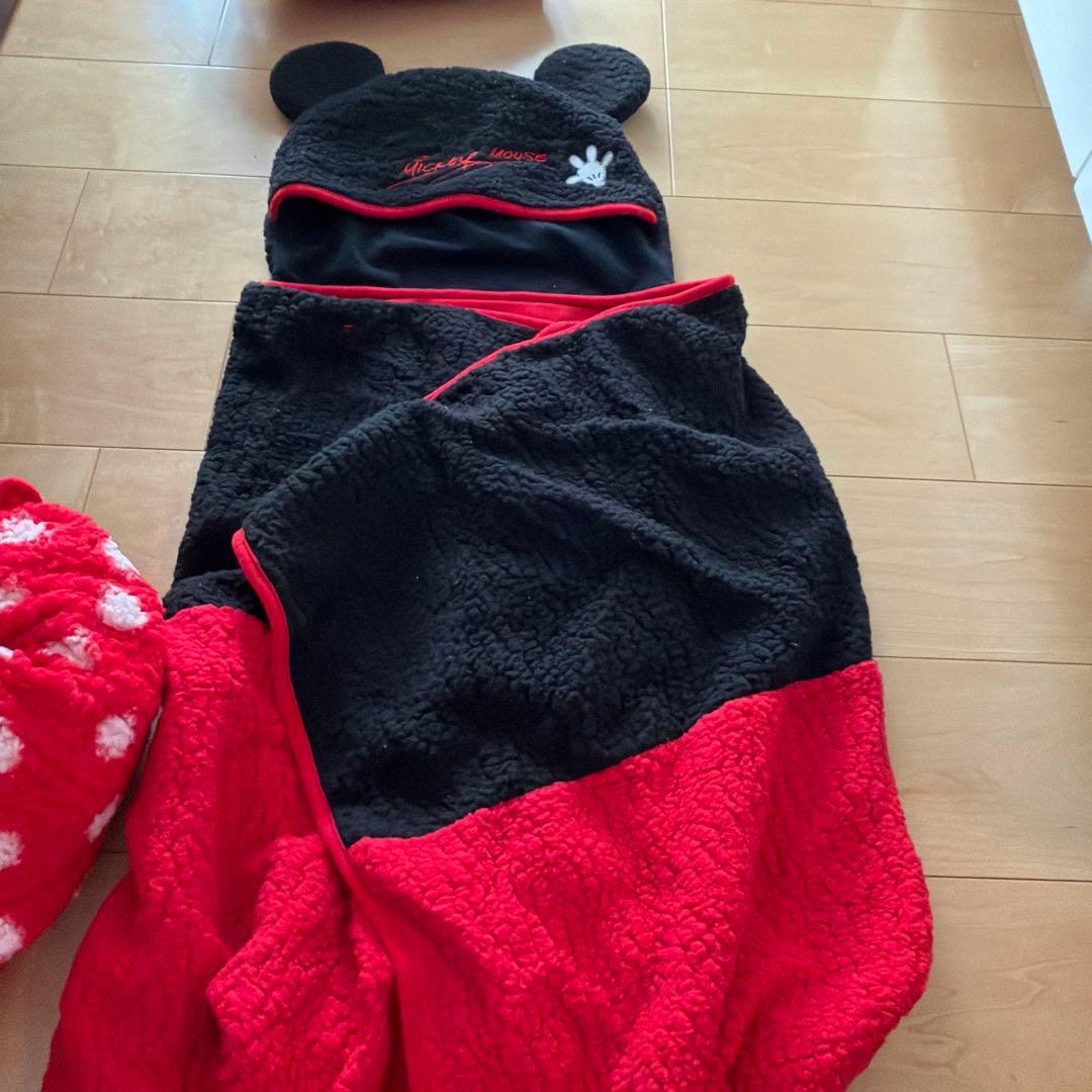 ミニーミッキーとプーさんのフリースポンチョ三点セット