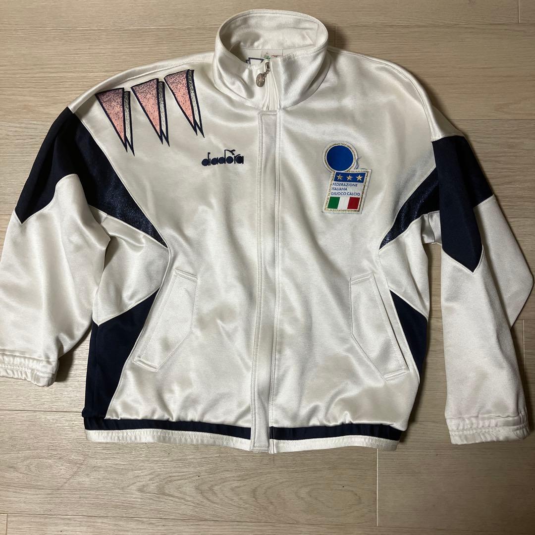 diadora 1992イタリア代表 ジャケット サッカー】ディアドラ トラックジャケット イタリア代表 刺繡ロゴ 国旗