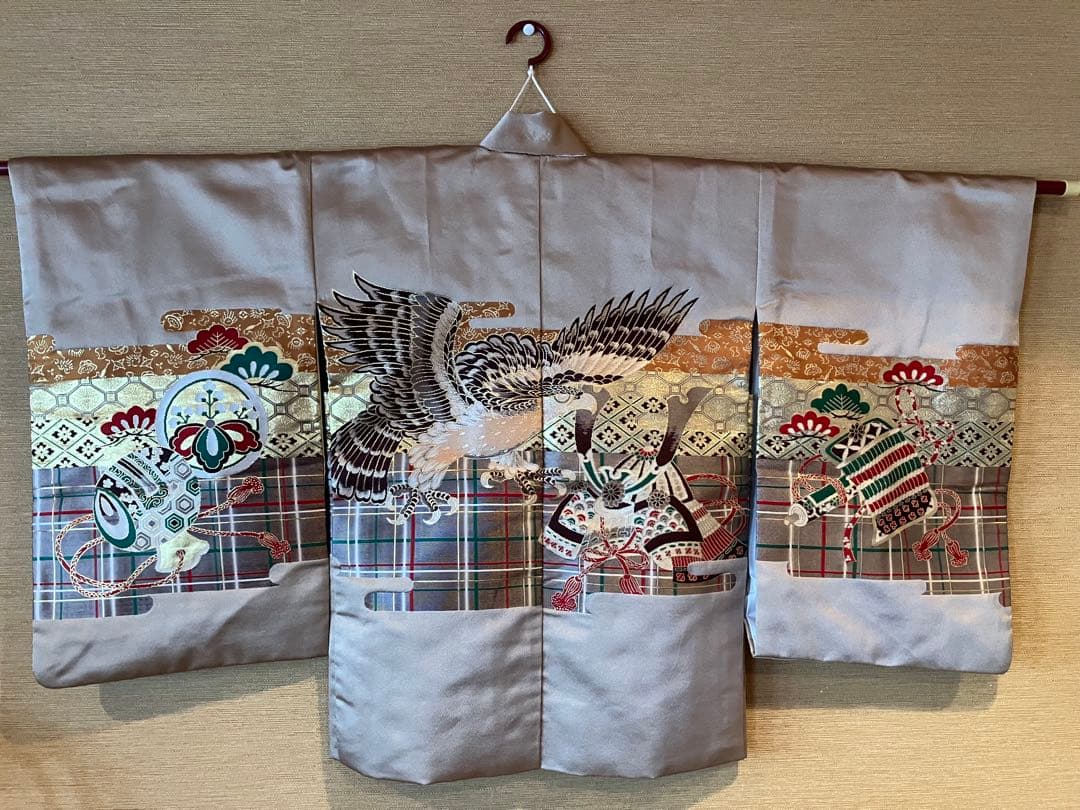 子供用羽織 アイボリー色 羽織紐付き 七五三 正絹の通販