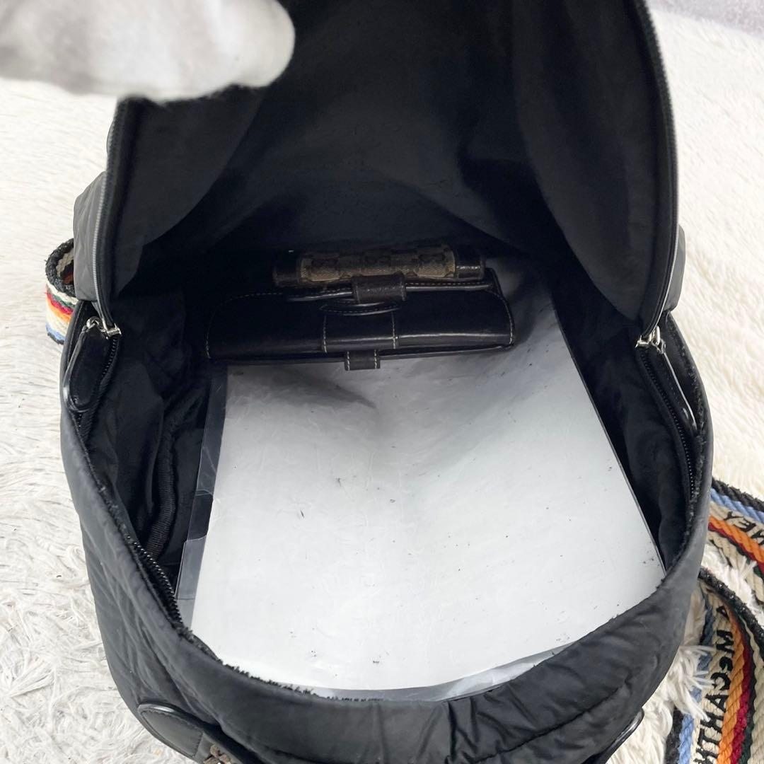 A4可 美品 ステラマッカートニー ナイロン バックパック ロゴ チェーン