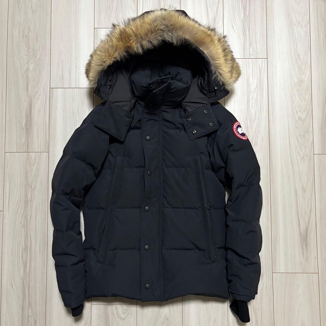 極美品 カナダグース ウィンダムパーカ メンズXS ネイビー 黒 ダウン