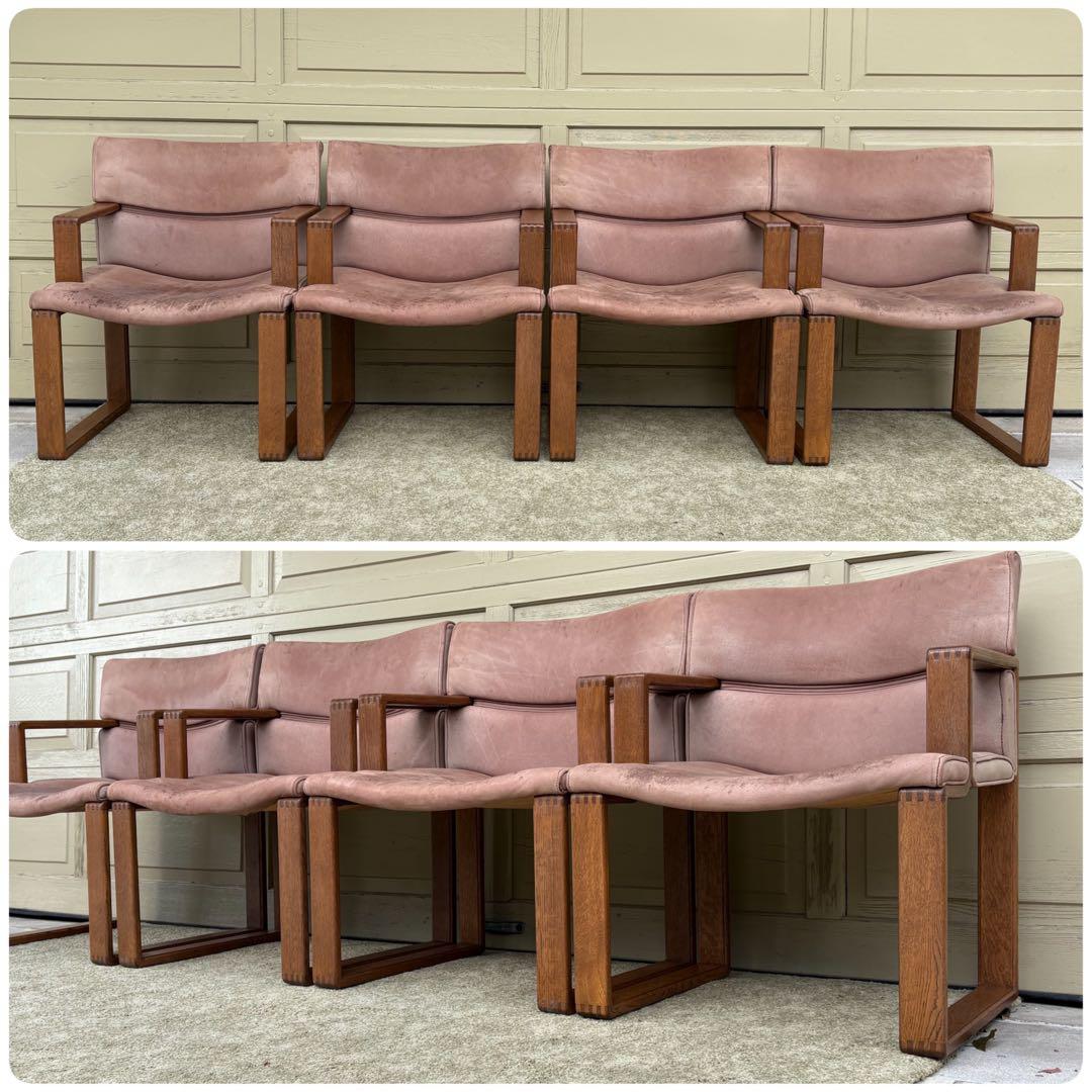 ①Hock カンディハウス BOLS ボルス・4脚セット・革状態悪い