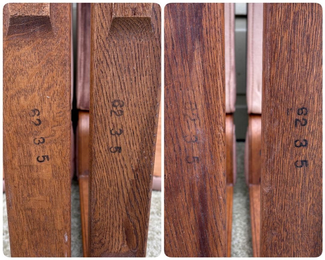 ①Hock カンディハウス BOLS ボルス・4脚セット・革状態悪い