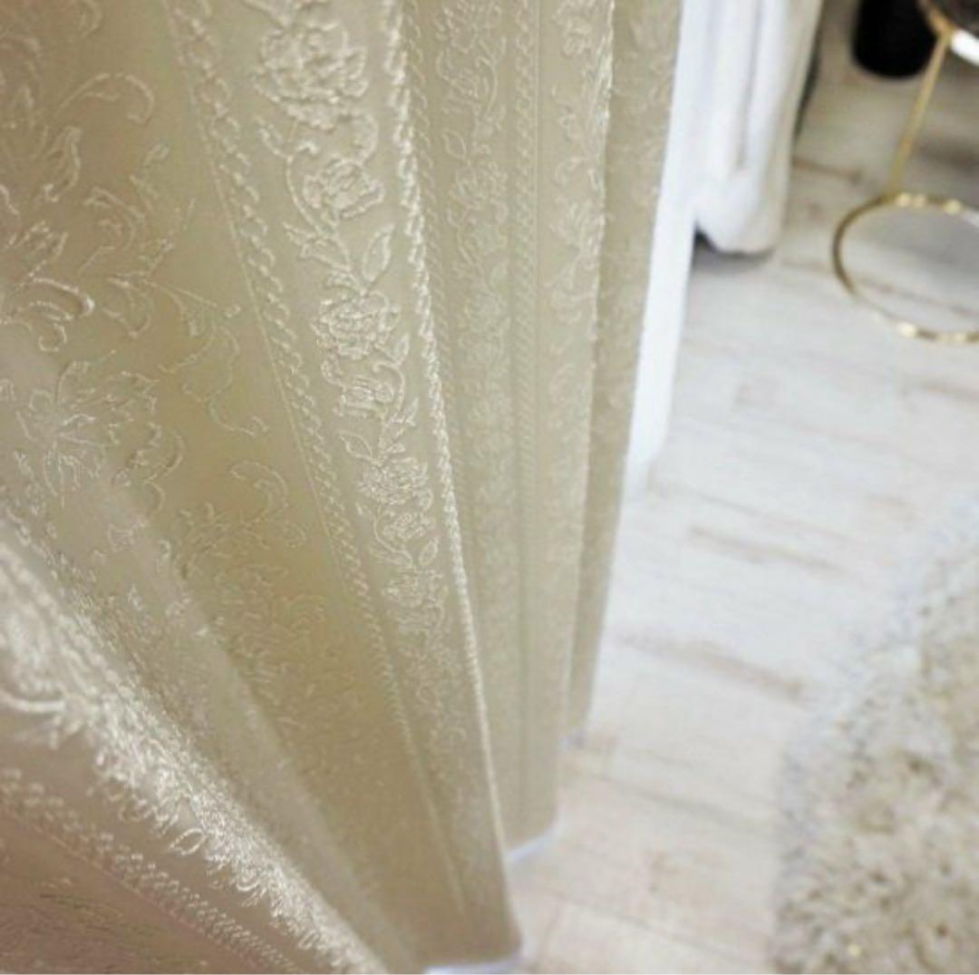 ジャガード織カーテン 裏地付、高級質感・形状記憶・遮熱・防音・遮光カーテン 100サイズから選べる！裏地付きの高機能ジャガード織りカーテン