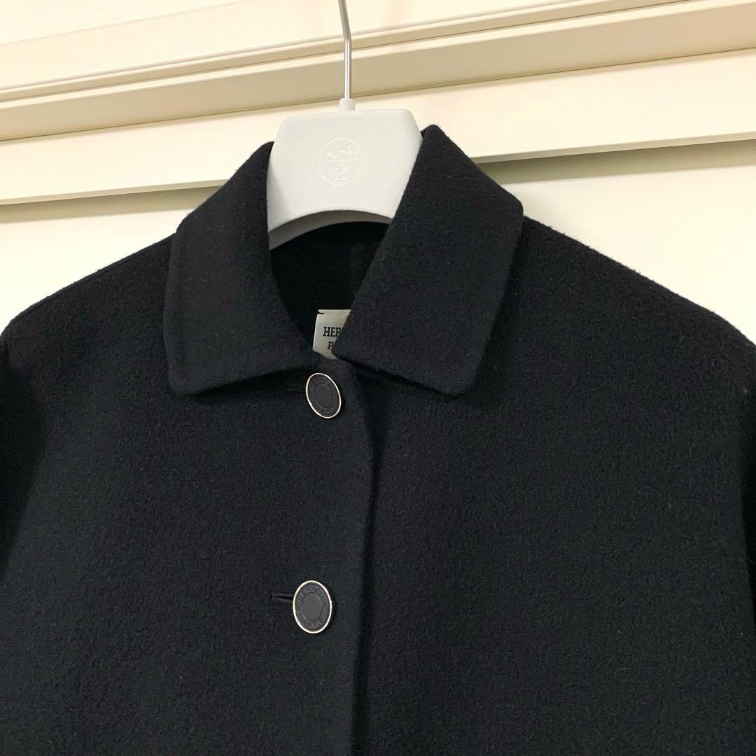 エルメス HERMES ダブルフェイス カシミヤ コート ジャケット 34