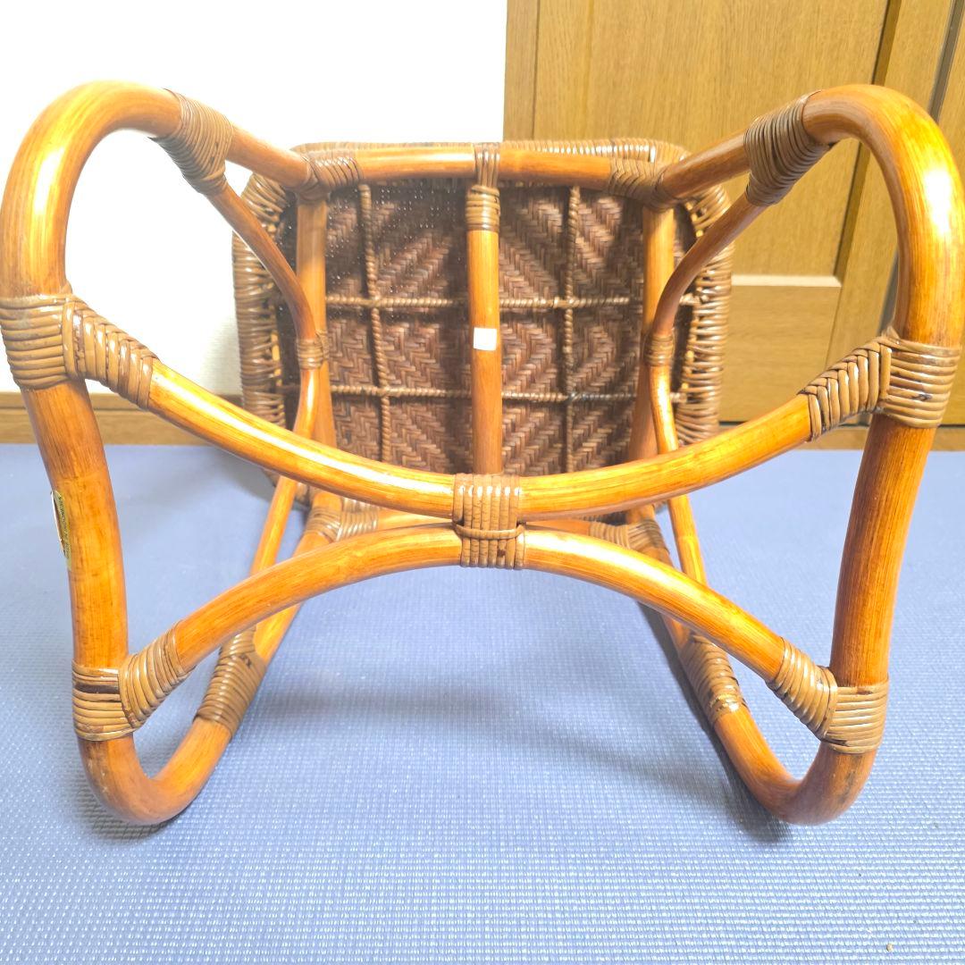 315】KAZAMA カザマ ラタン スツール 籐 レトロ インテリア 椅子