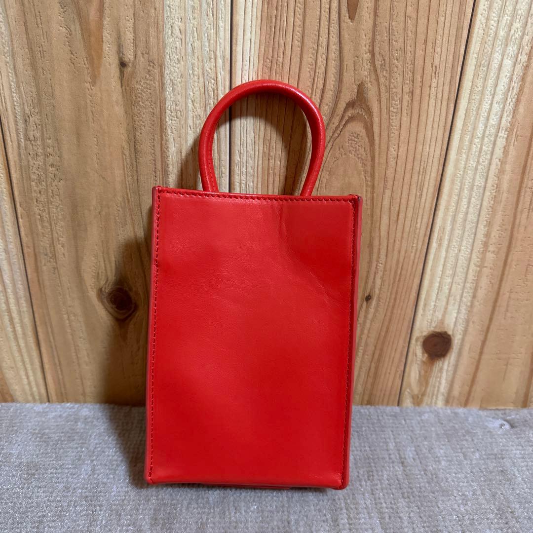 DIESEL ディーゼル レザーバッグ ショルダー付き 新古品 赤レザー