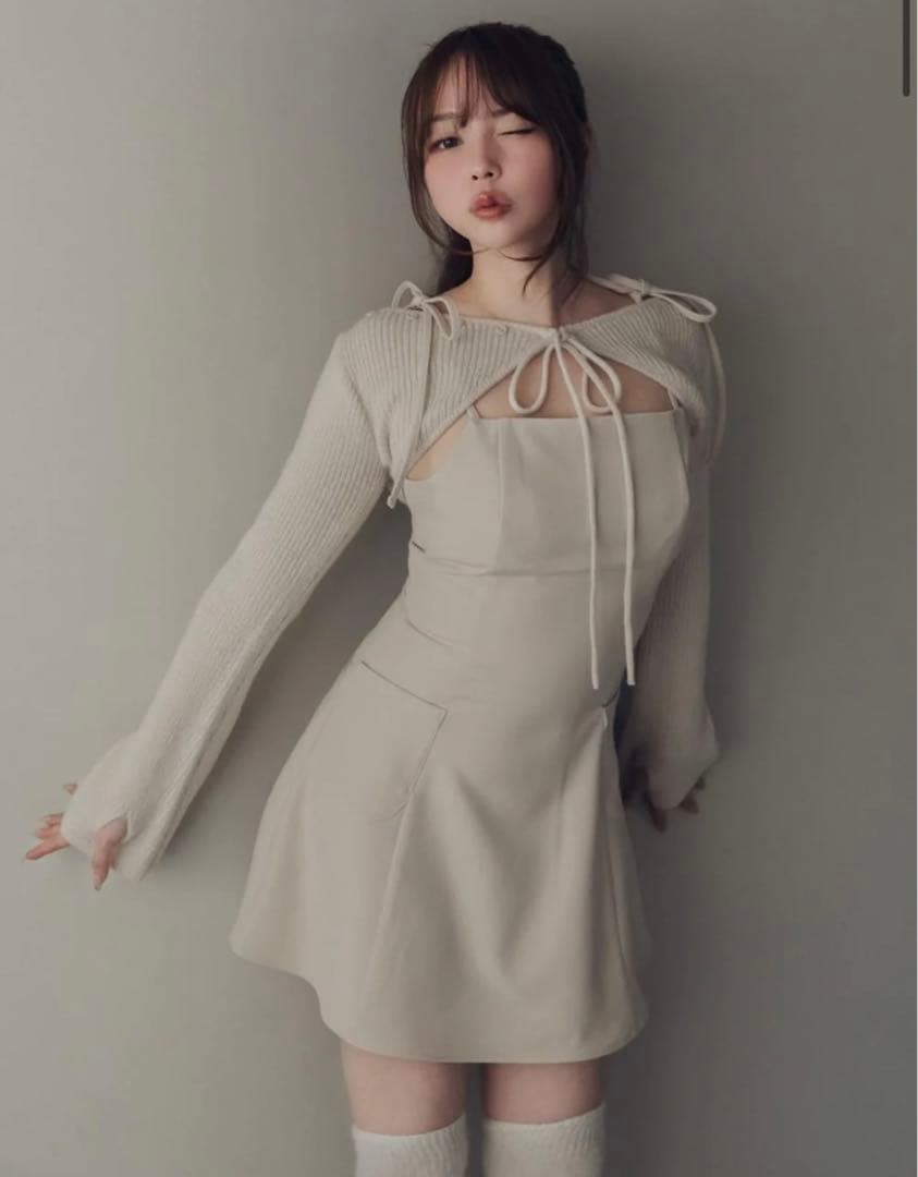 最 安値レディース - andmary Lamia knit set mini dress