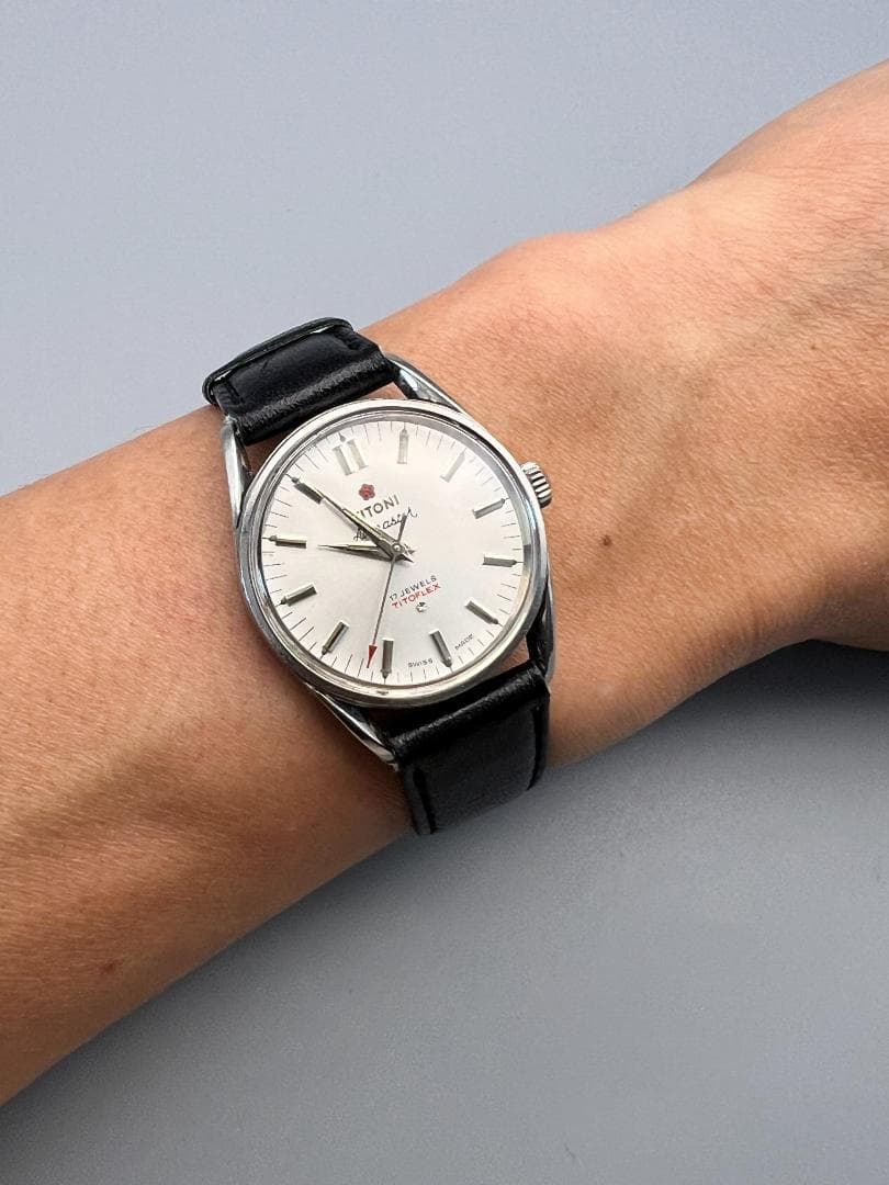 めぐ様 チトニ エアマスター 手巻き 17石 TITOFLEX メンズ 稼働 - メルカリ