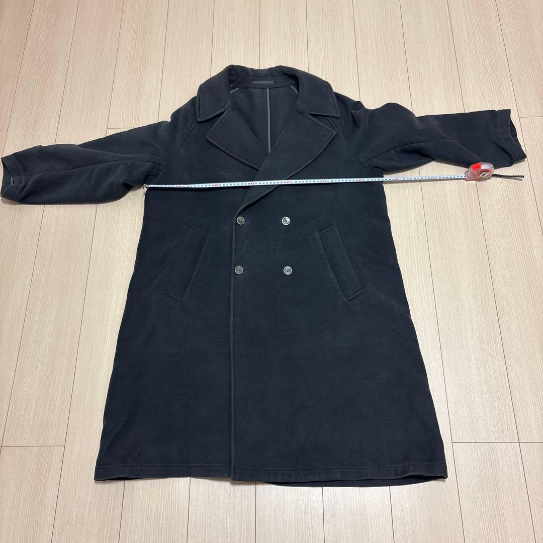 グラフペーパー ダークグレー コットン ダブルブレスト チェスター