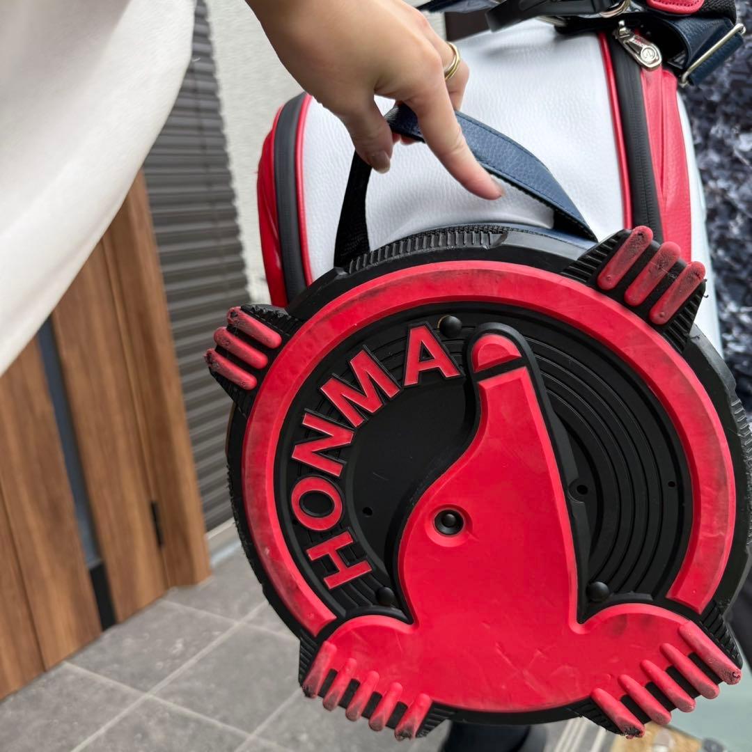 KAZUKI様】【備品】HONMA キャディバッグ 赤 白