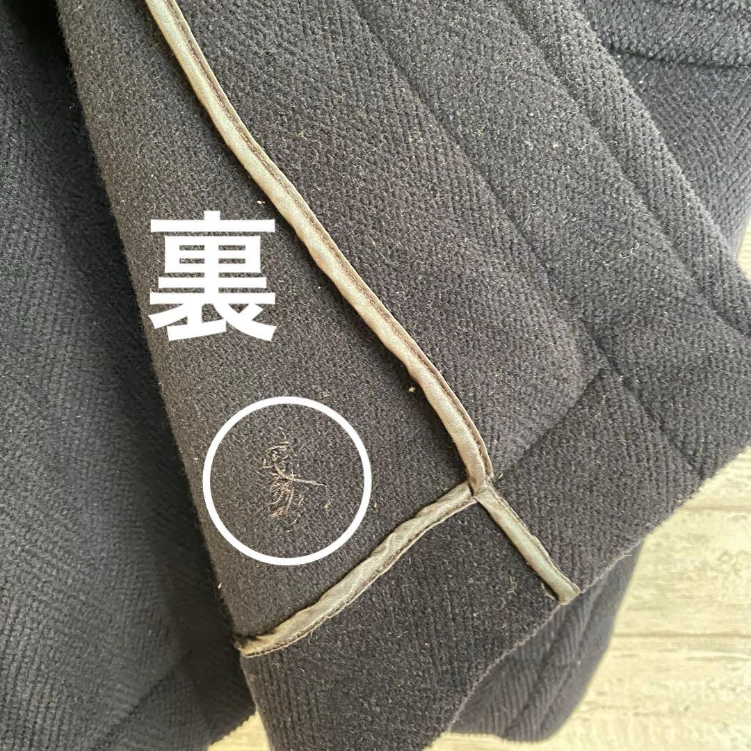 90's モントゴメリー ヘリンボーン織 ウール100% 紺色 US38 英国