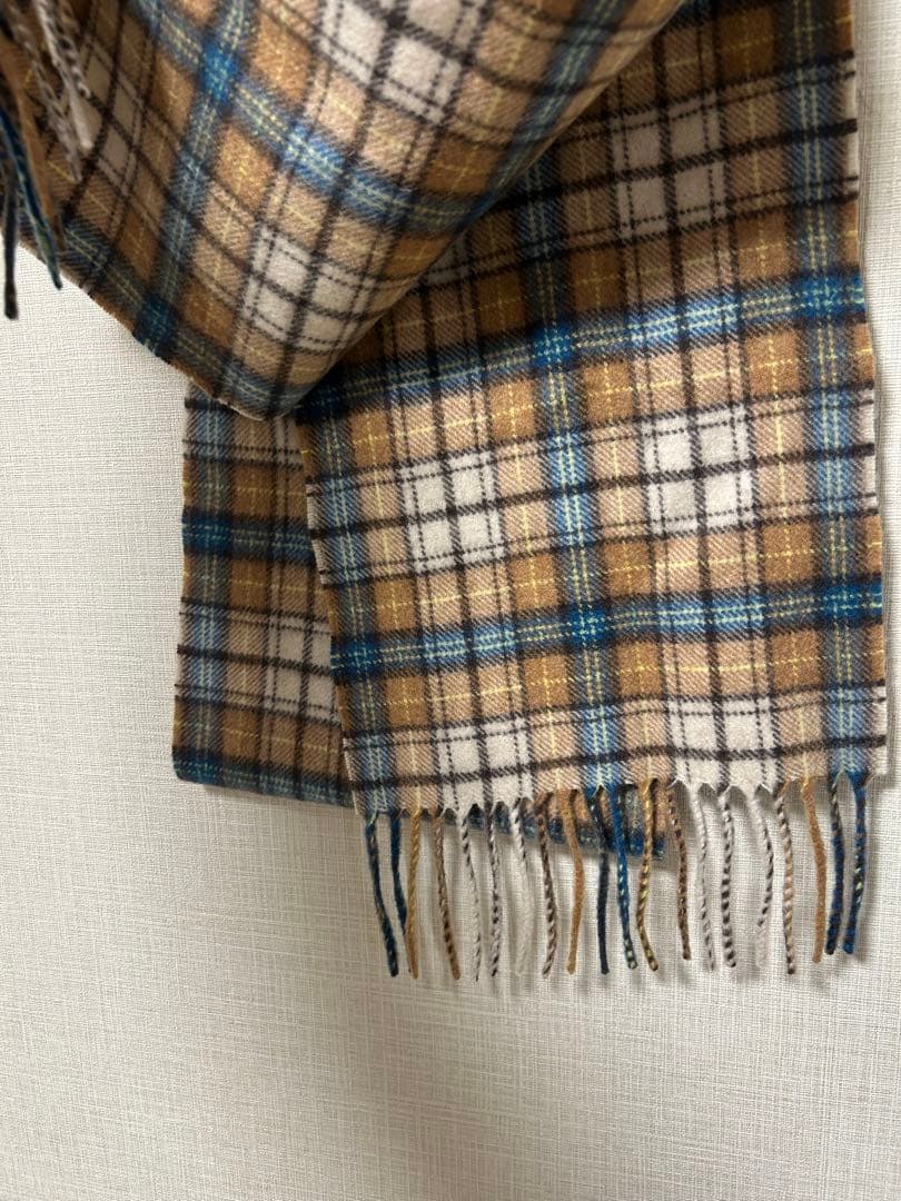 美品✴︎オーラリー AURALEE CHECK STOLEブラウンイエローチェック