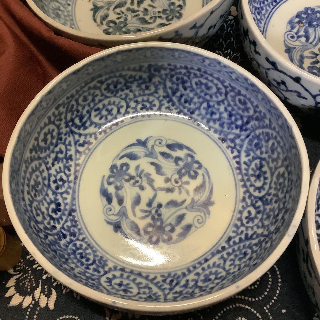 古伊万里 蛸唐草 富貴長春 大膾皿 江戸 6客 李朝・大聖寺・輪島塗