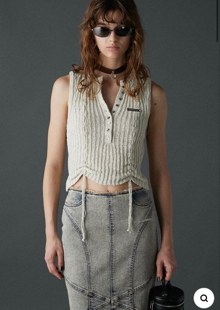 prank project Henley Bouclé Knit Tank PRANK PROJECT(プランク プロジェクト)｜ヘンリーブークレーニット