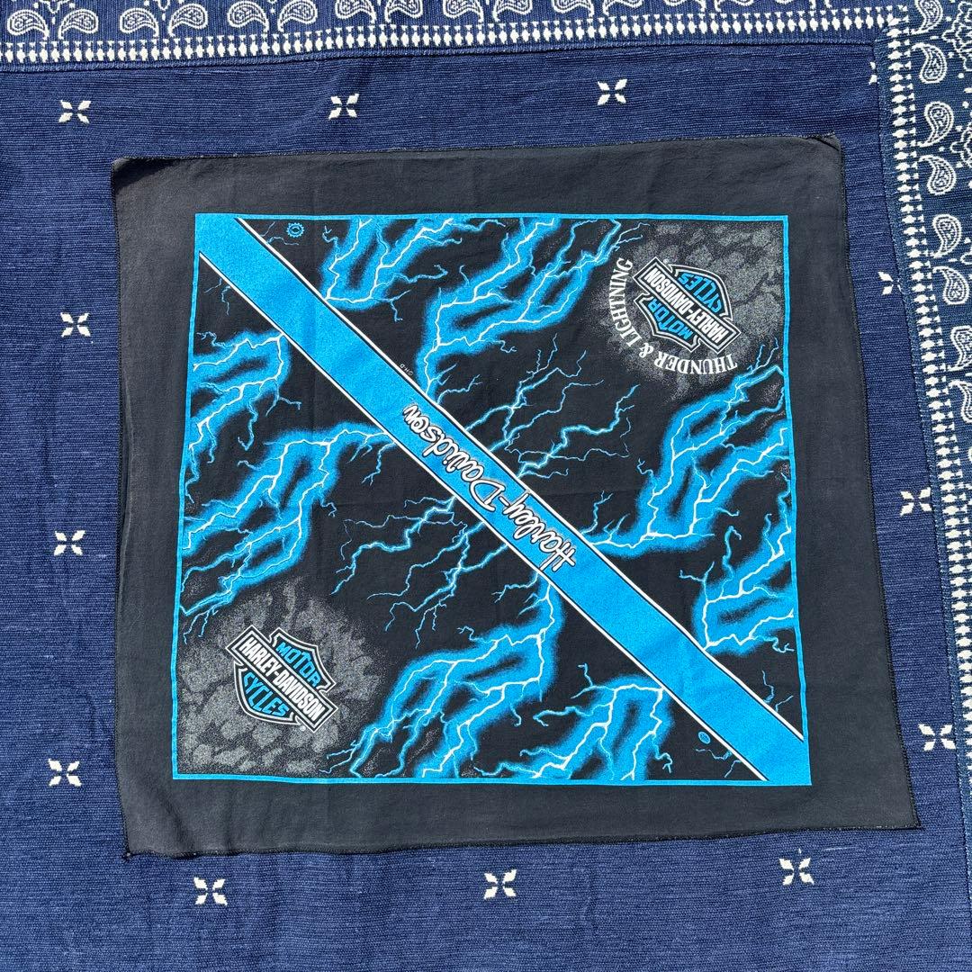 レアvintage Harley-Davidson バンダナ thunder柄