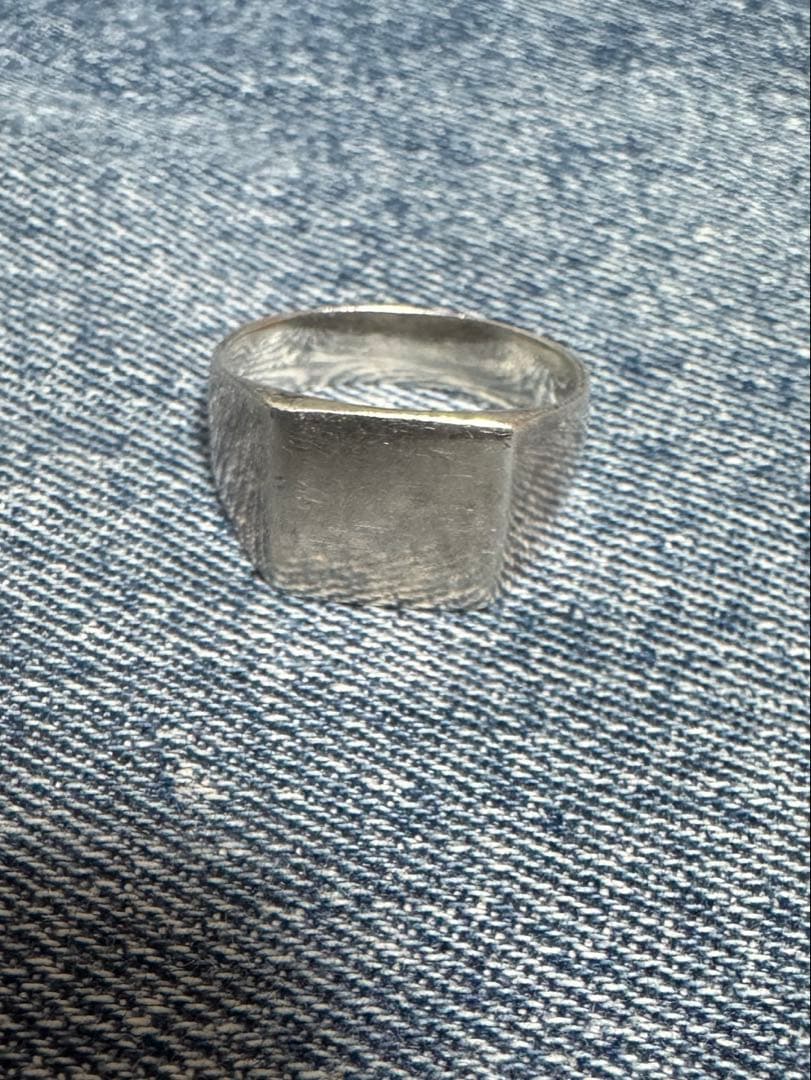 Vintage Sirver 925 シルバー　シグネットリング　指輪　22号 signet ring 16～22号 メンズ シグネットリング インダイリング 横丸