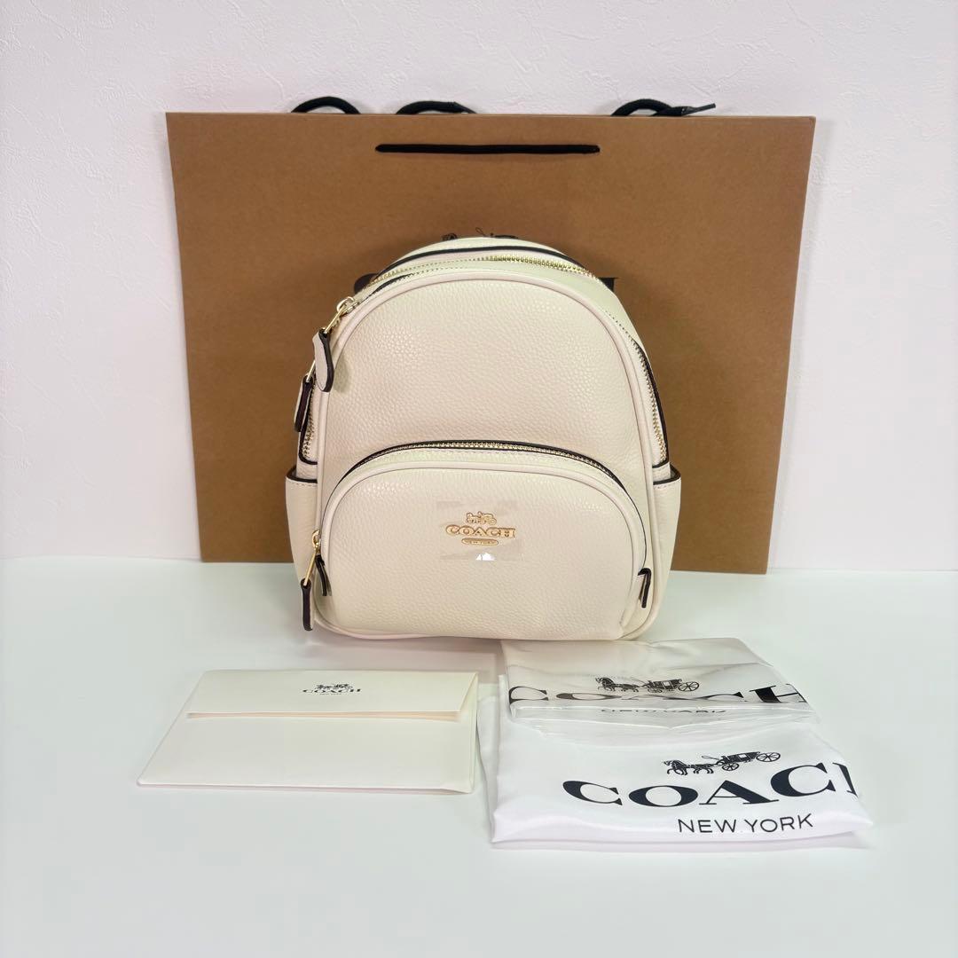COACH】 タグ有り レザー ミニ コート バックパック リュック チョーク