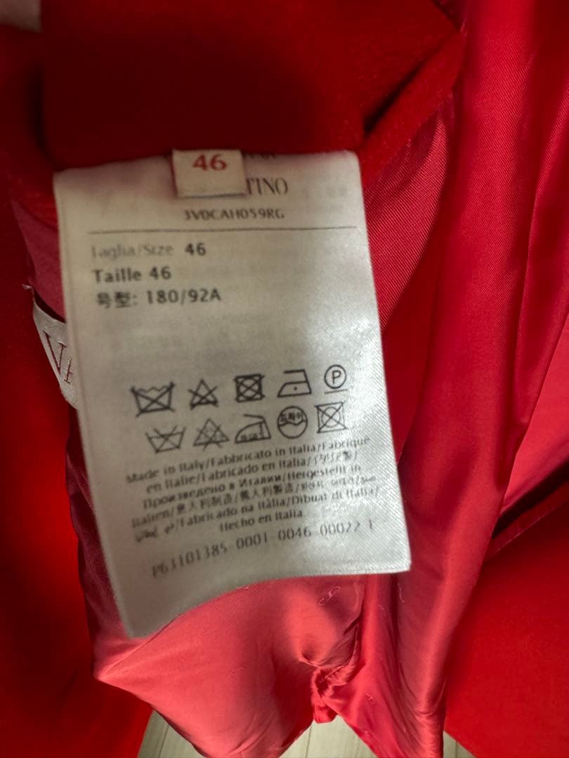 美品】VALENTINO レッド チェスターコート2023AWコレクション