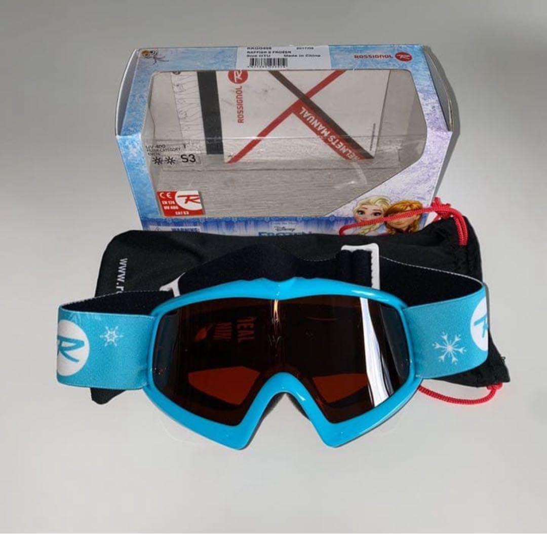 美品】キッズ ロシニョール アナ雪ヘルメットゴーグルセット