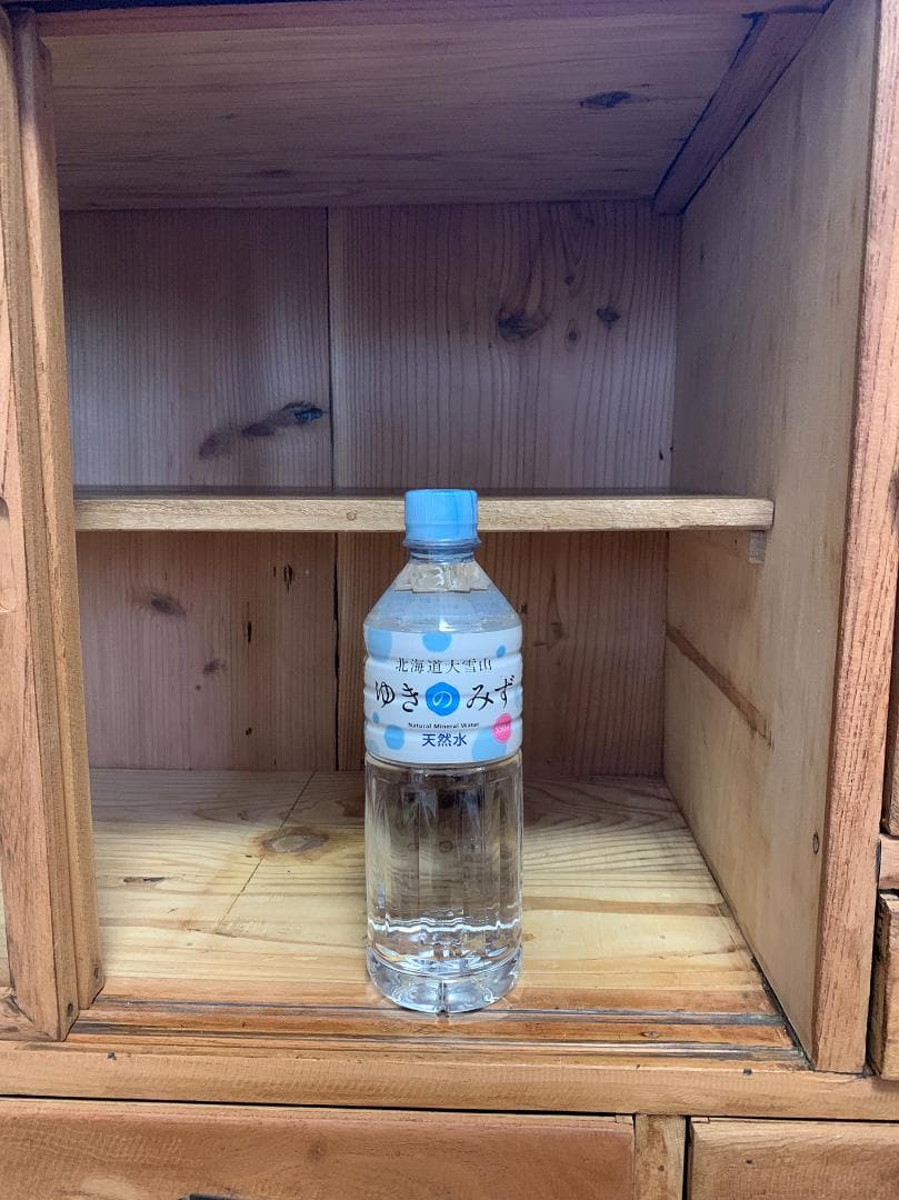 古い木製のガラス戸棚 引き出し8杯 水屋