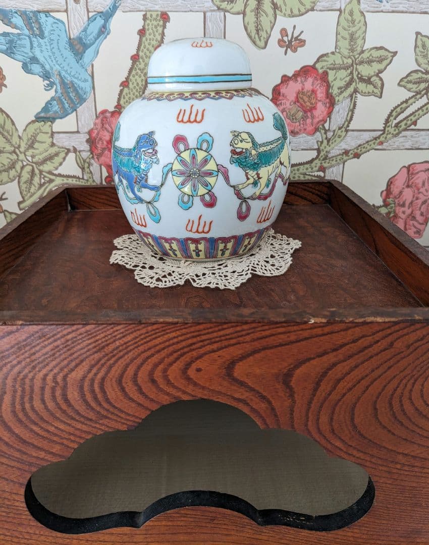 図変わり ◇ 中国 景徳鎮 茶壺 茶入れ ◇ アンティーク 骨董品 ◇ 紅茶
